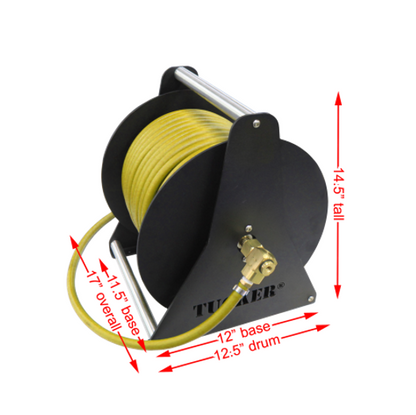 Hand carry hose reel dimensions.